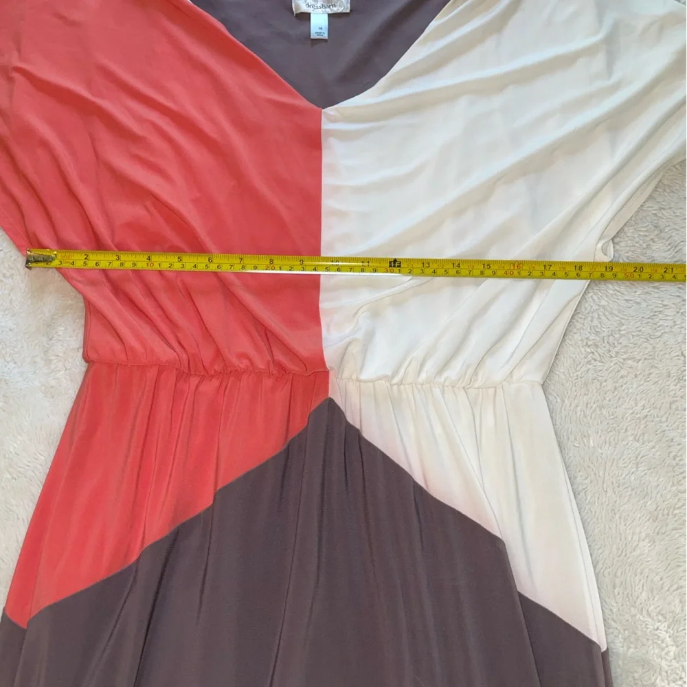 Dress Barn color block orange‎ brown and white dress - Picture 3 of 7